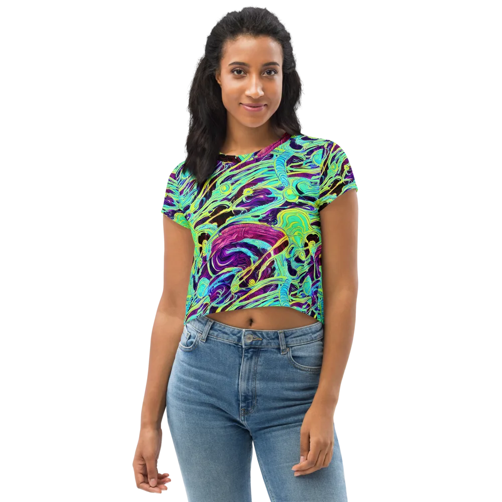 Biomorphic Beat on Crop Tee — Front