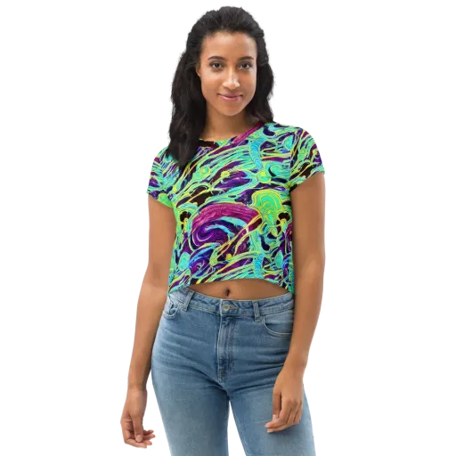 Biomorphic Beat on a Crop Tee