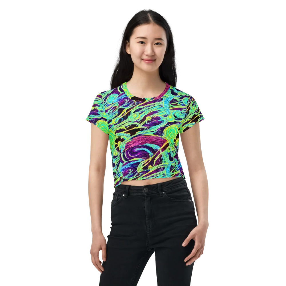 Biomorphic Beat on Crop Tee — Front