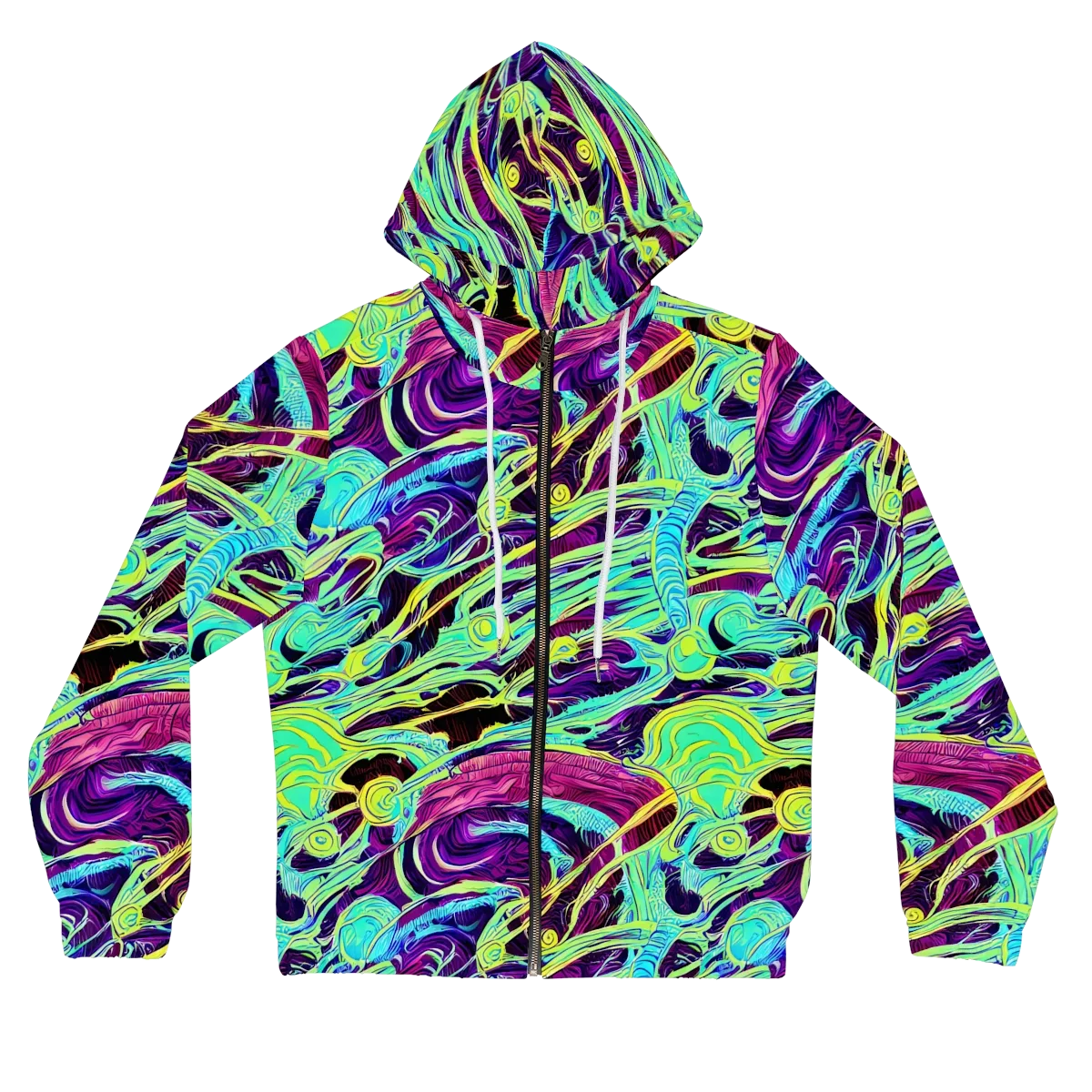 Biomorphic Beat on Women's Full-Zip Hoodie — Front