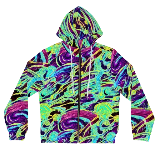 Biomorphic Beat on a Women's Full-Zip Hoodie