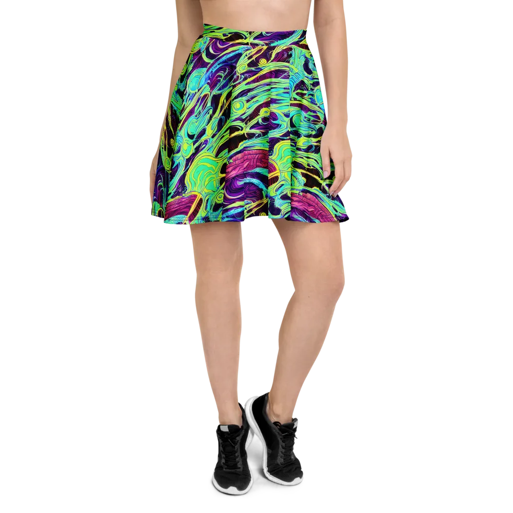Biomorphic Beat on Skater Skirt — Front