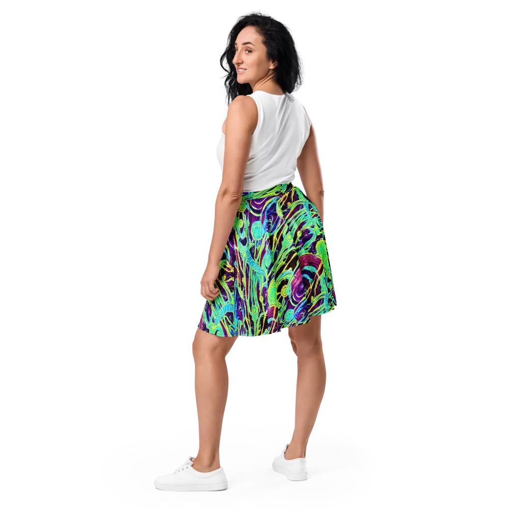 Biomorphic Beat on Skater Skirt — Back