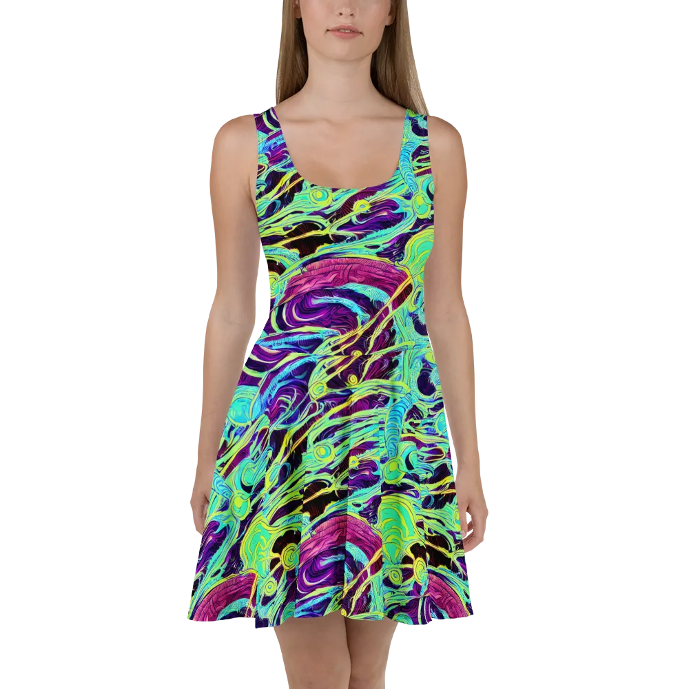 Biomorphic Beat on Skater Dress — Front