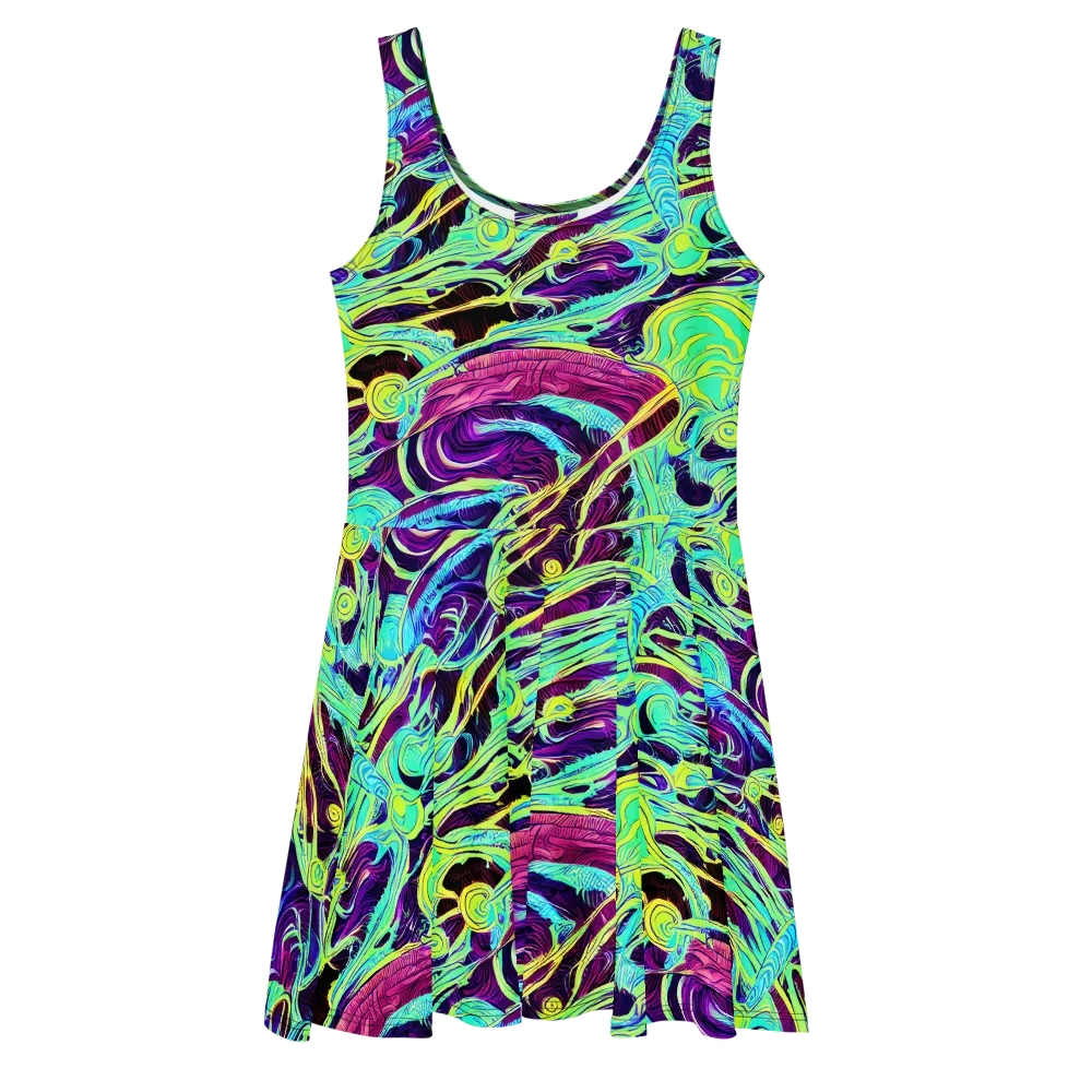 Biomorphic Beat on Skater Dress — Front