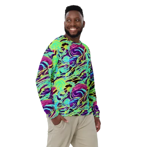 Biomorphic Beat on a Sweatshirt