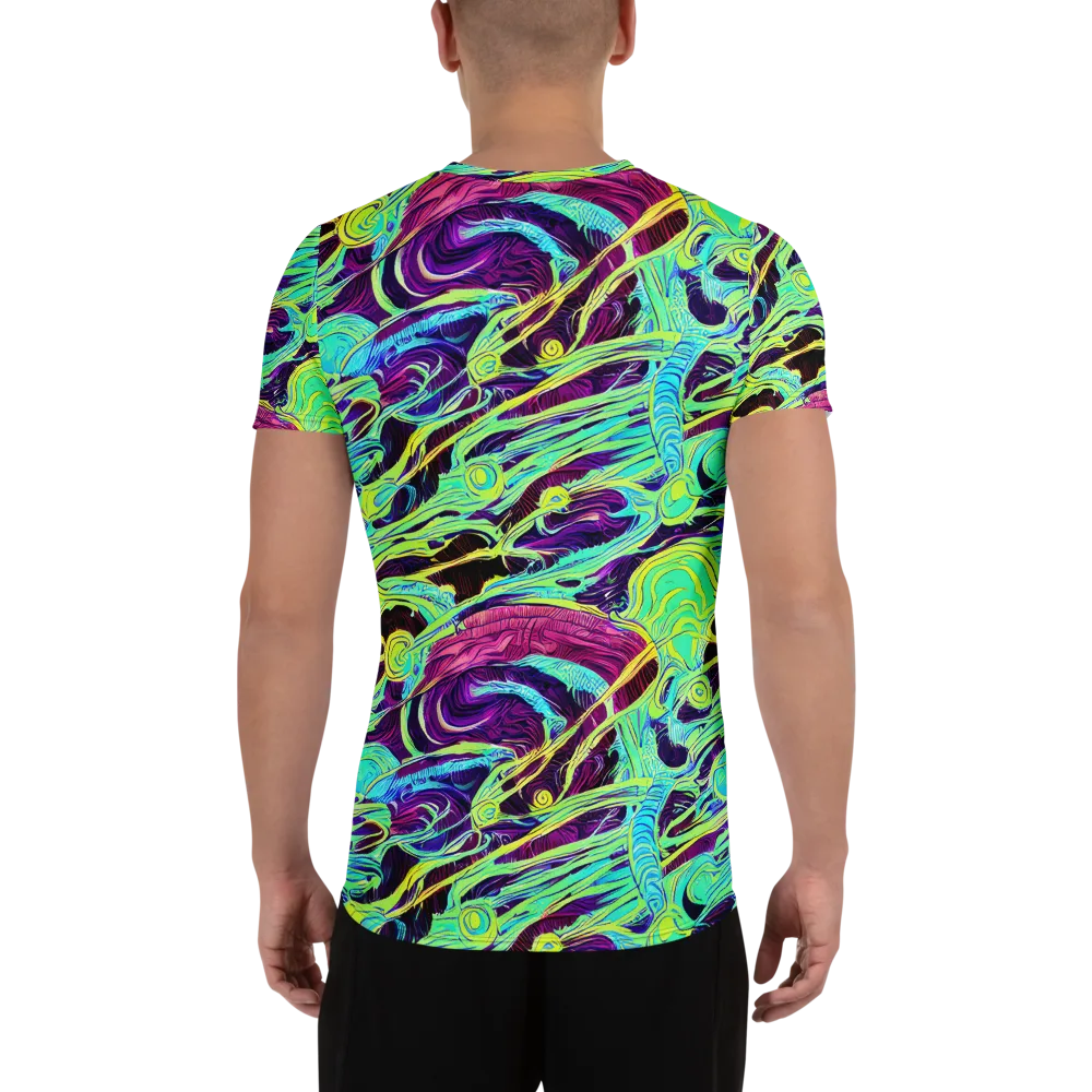 Biomorphic Beat on Men's Athletic T-Shirt — Back