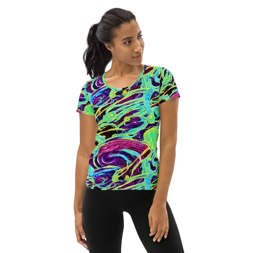 Biomorphic Beat on Women's Athletic T-Shirt — Front