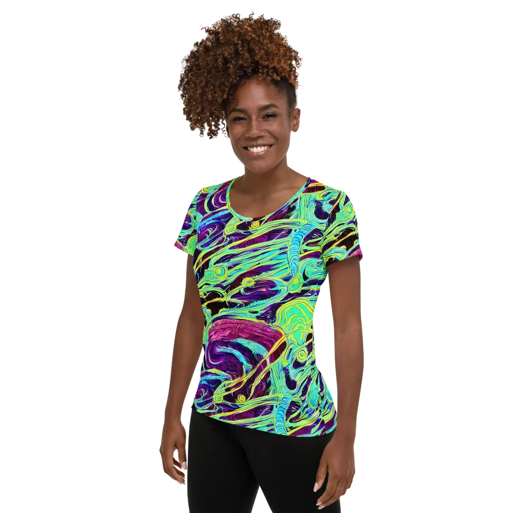 Biomorphic Beat on Women's Athletic T-Shirt — Left