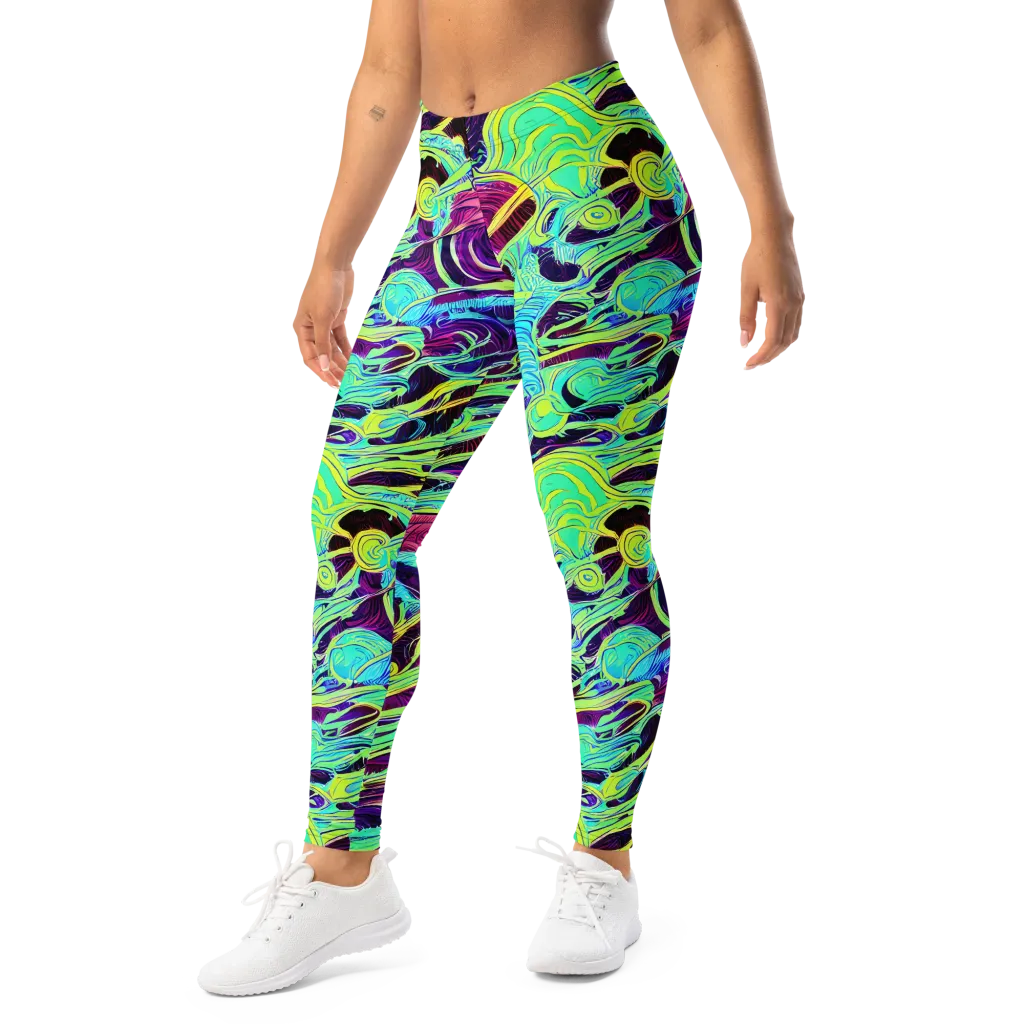 Biomorphic Beat on Leggings — Left Front