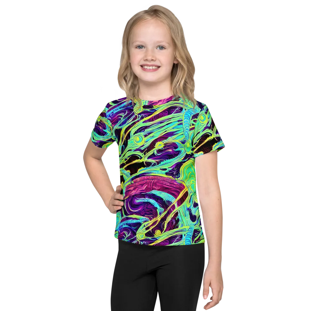 Biomorphic Beat on Kids Crew Neck T-Shirt — Front