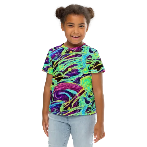 Biomorphic Beat on a Kids Crew Neck T-Shirt