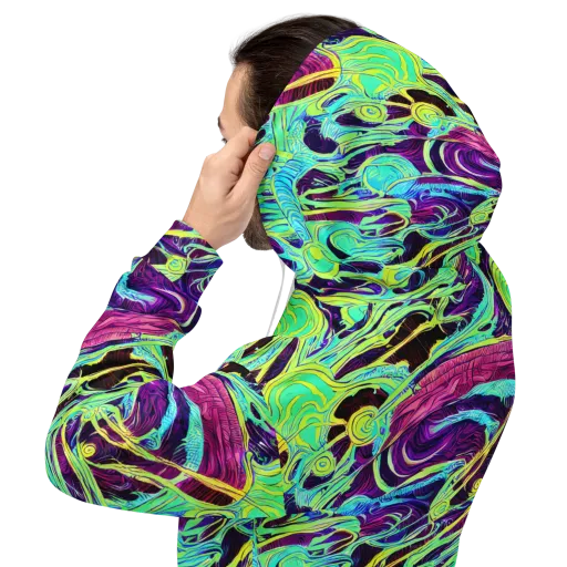 Biomorphic Beat on a Hoodie