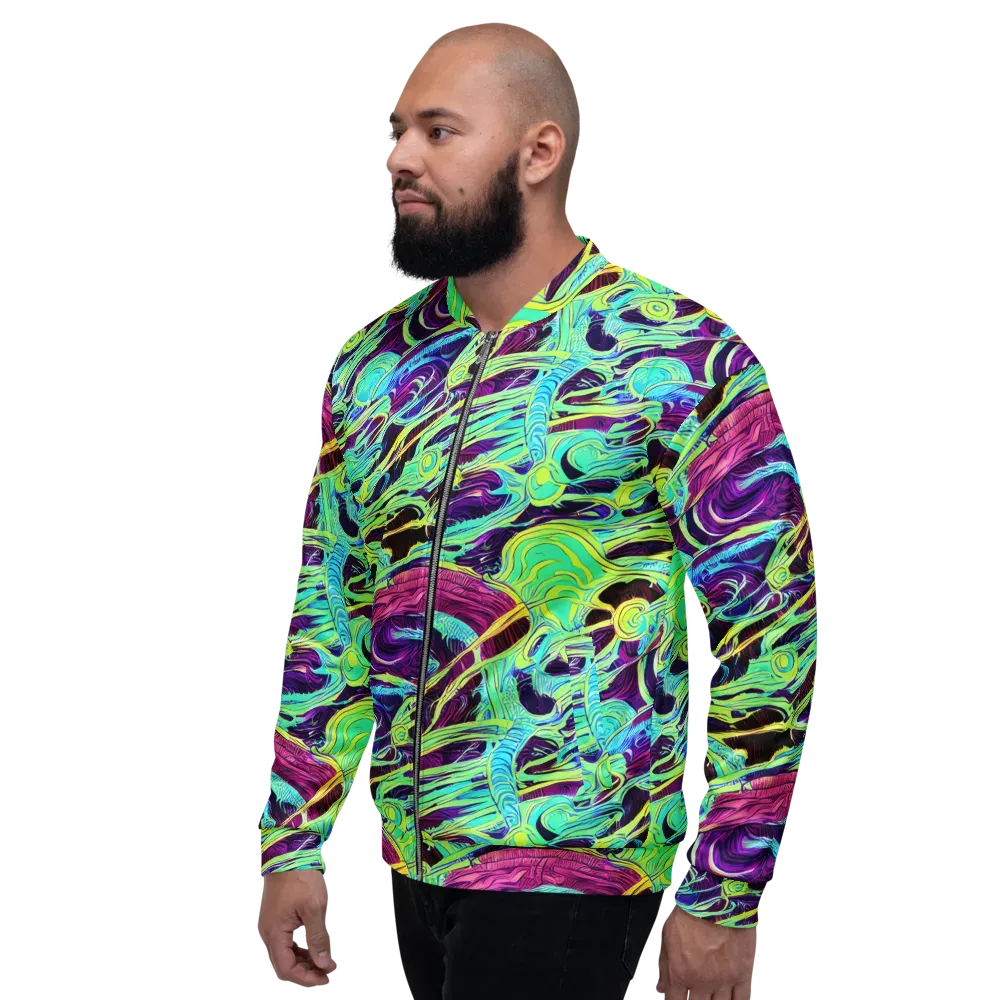 Biomorphic Beat on Bomber Jacket — Left