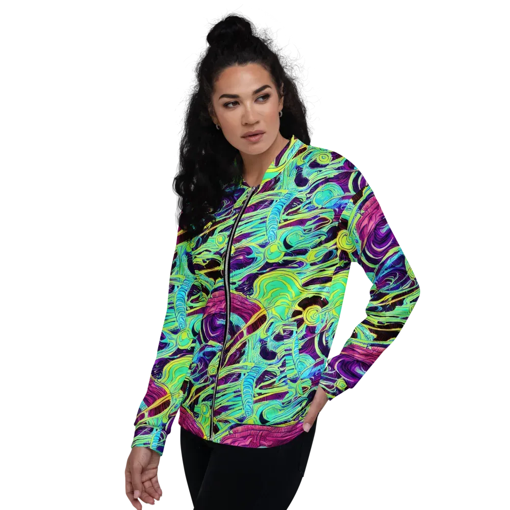 Biomorphic Beat on Bomber Jacket — Left