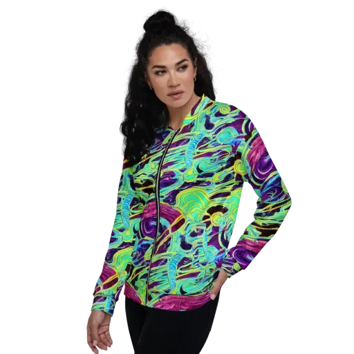 Biomorphic Beat on a Bomber Jacket