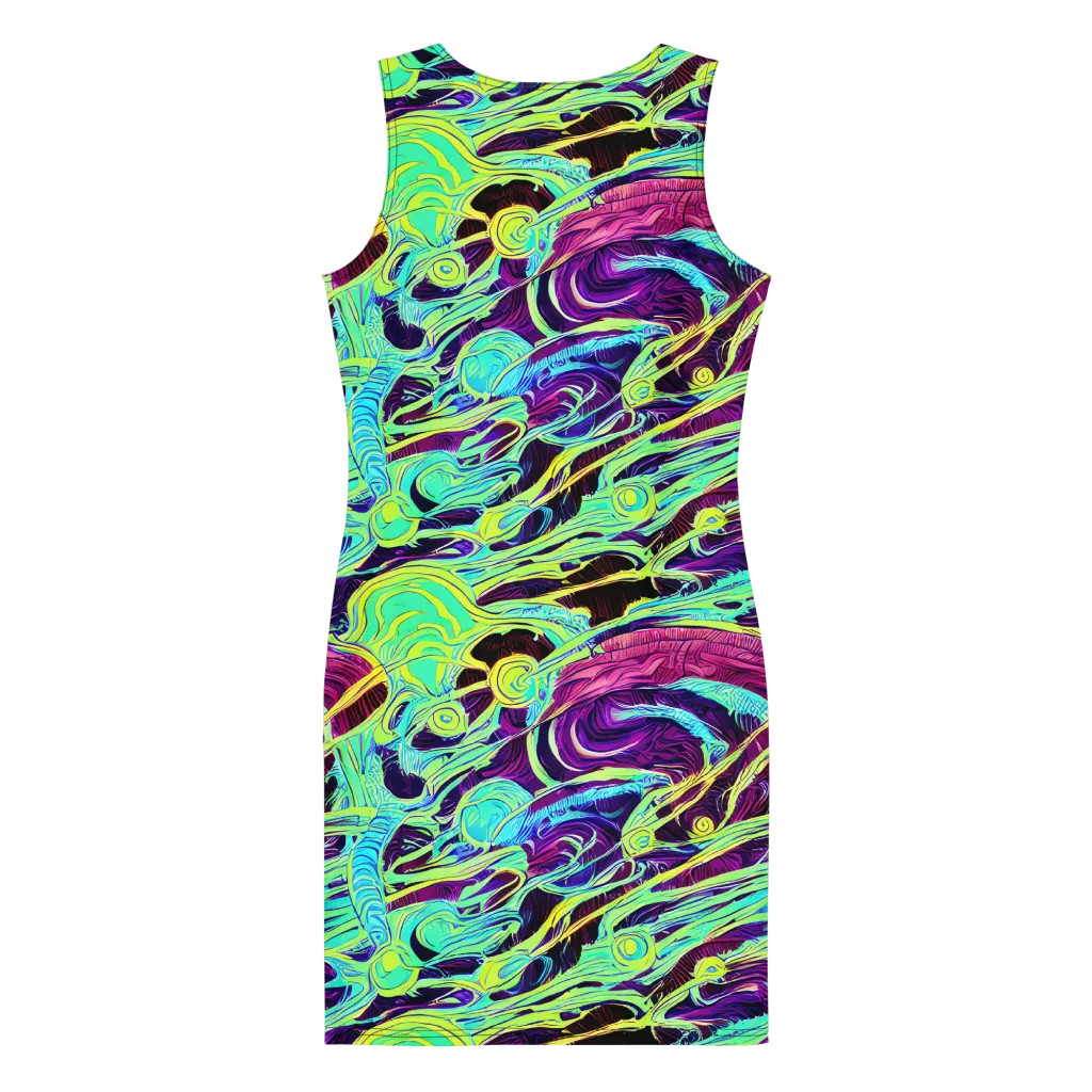 Biomorphic Beat on Bodycon Dress — Back