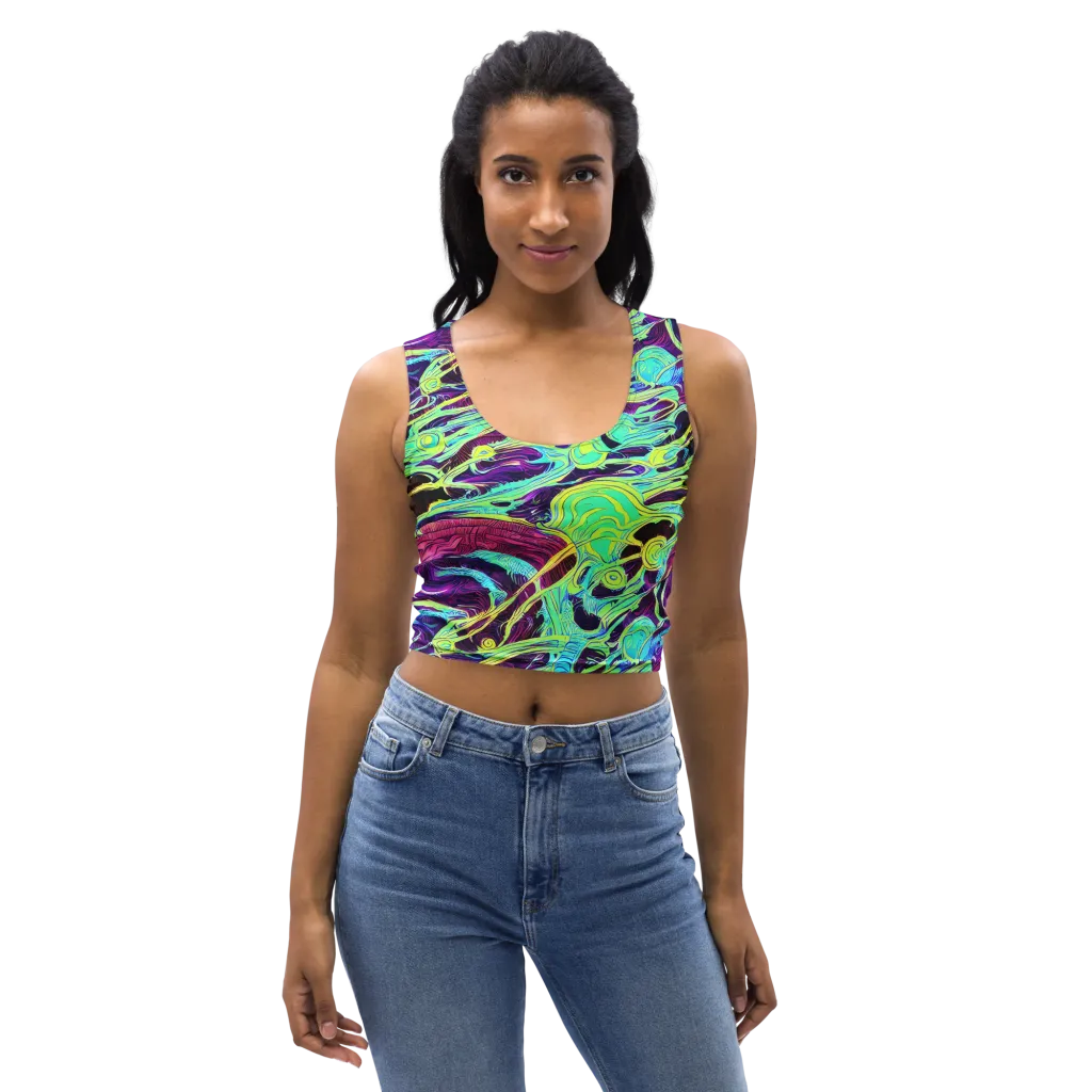 Biomorphic Beat on Crop Top — Front