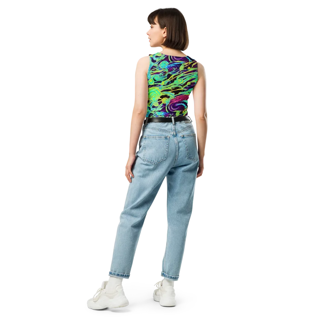 Biomorphic Beat on Crop Top — Back