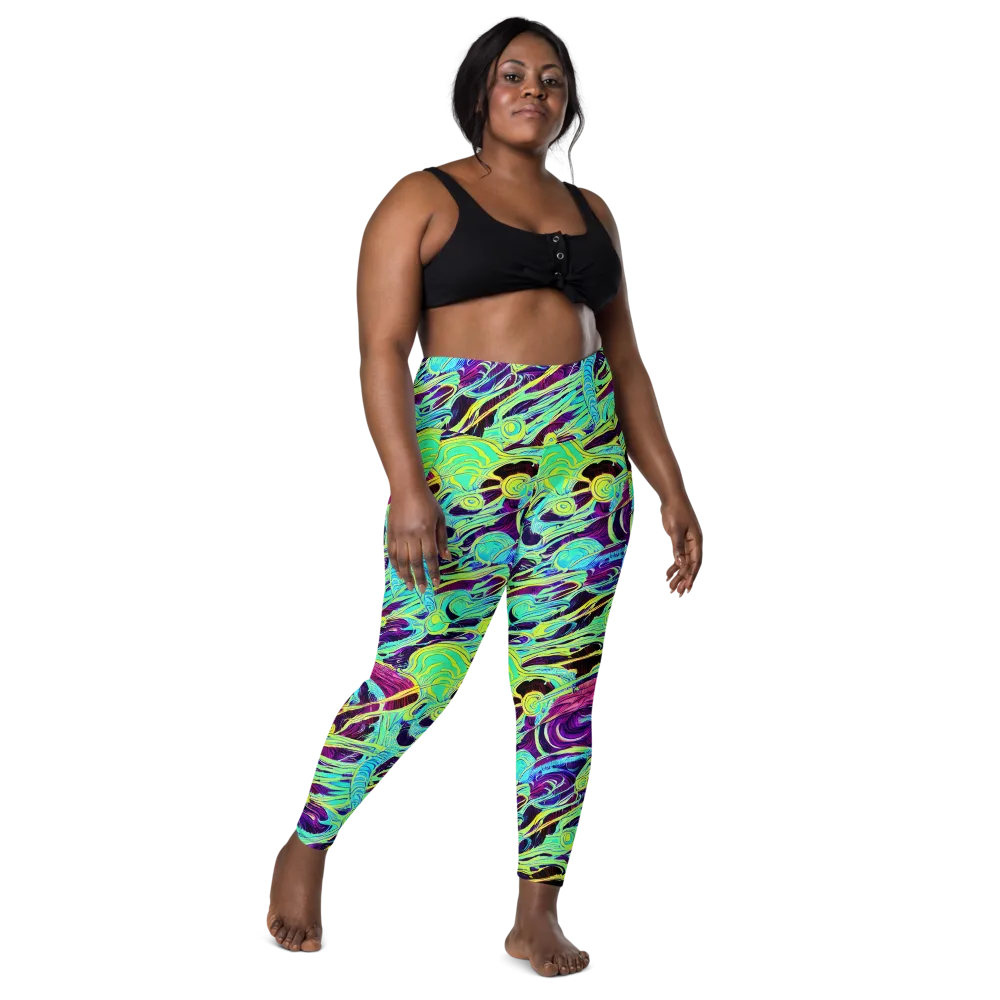 Biomorphic Beat on Leggings with Pockets — Front