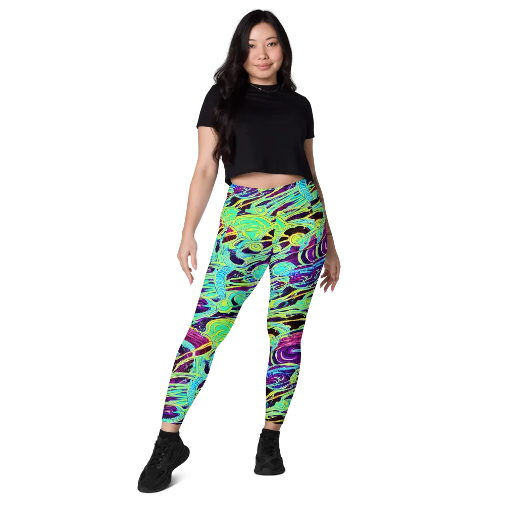 Biomorphic Beat on Leggings with Pockets — Front