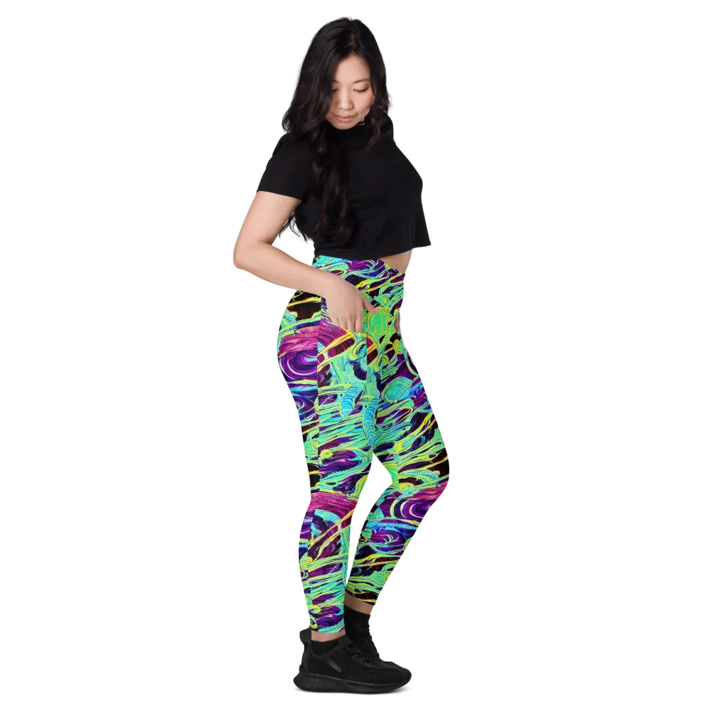 Biomorphic Beat on Leggings with Pockets — Right