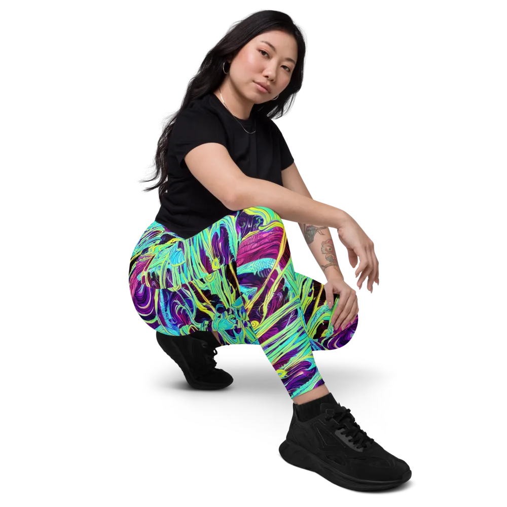 Biomorphic Beat on Leggings with Pockets — Right Front