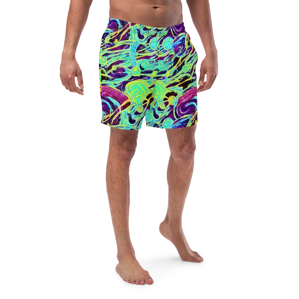 Biomorphic Beat on Swim Trunks — Front