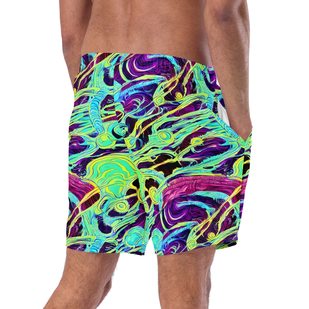 Biomorphic Beat on Swim Trunks — Right Back