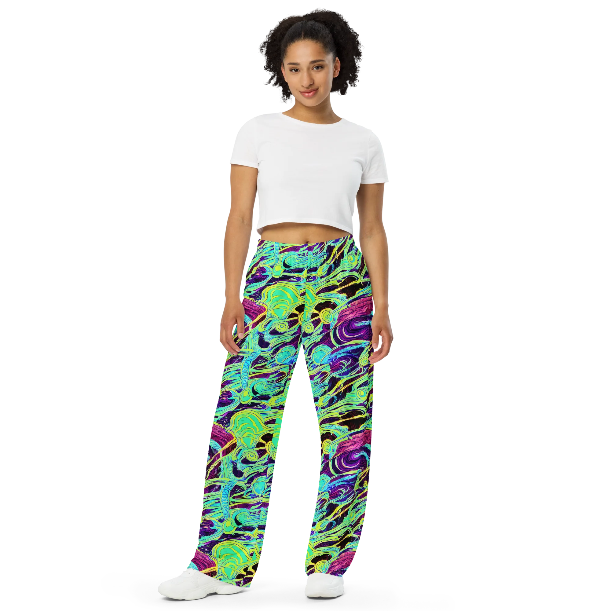 Biomorphic Beat on Wide-Leg Pants — Front