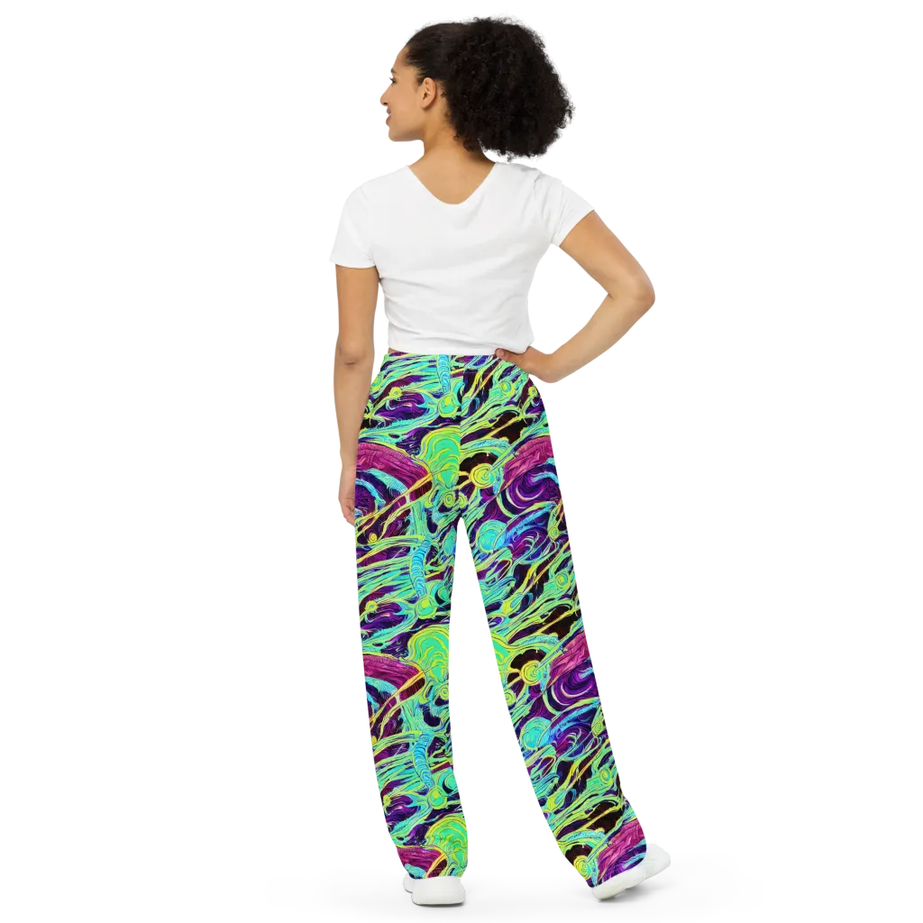 Biomorphic Beat on Wide-Leg Pants — Back