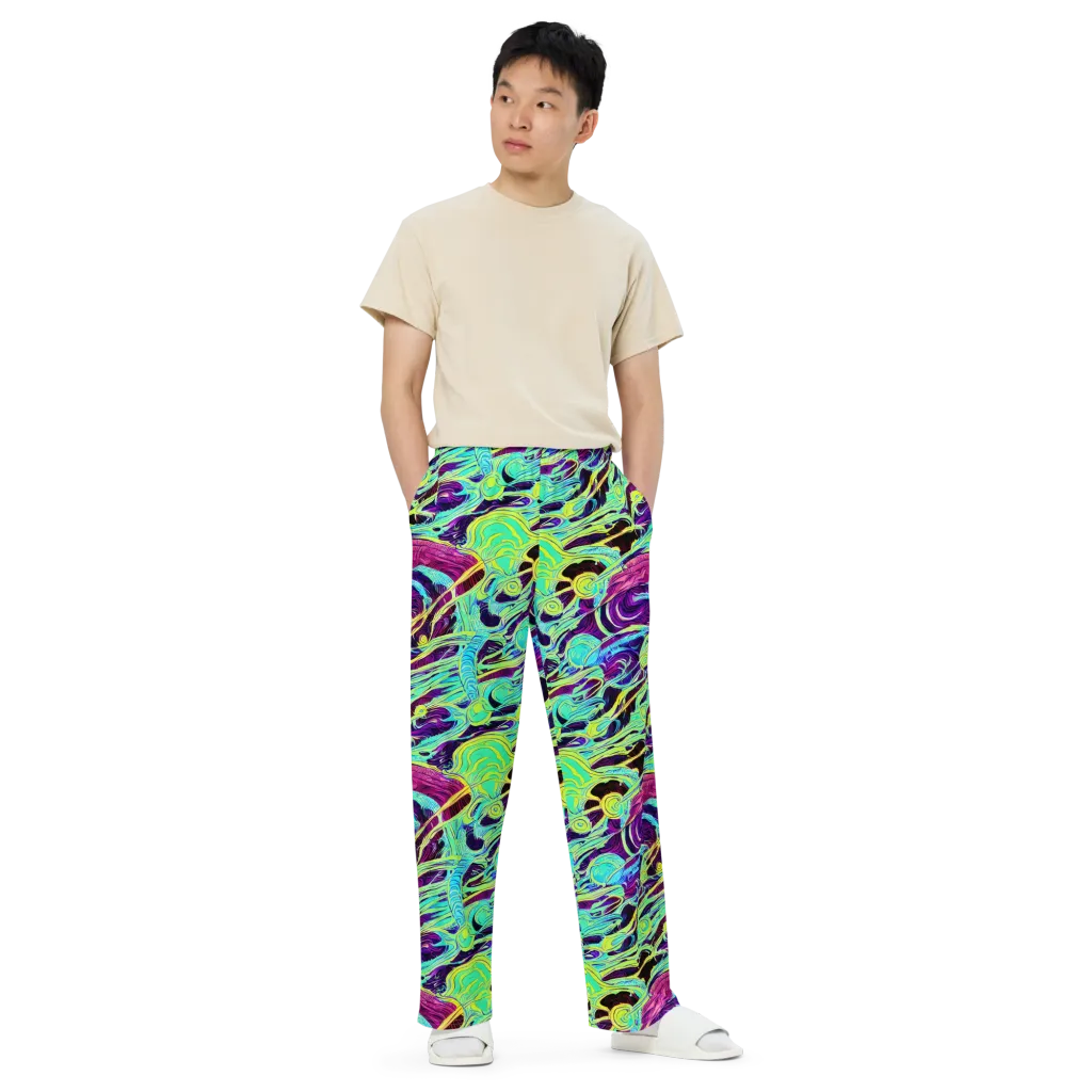Biomorphic Beat on Wide-Leg Pants — Front