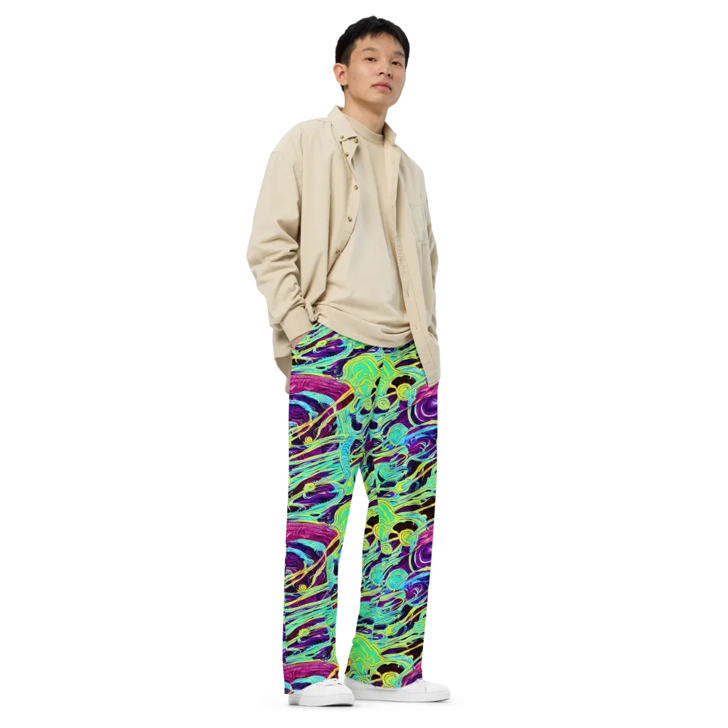 Biomorphic Beat on Wide-Leg Pants — Right Front