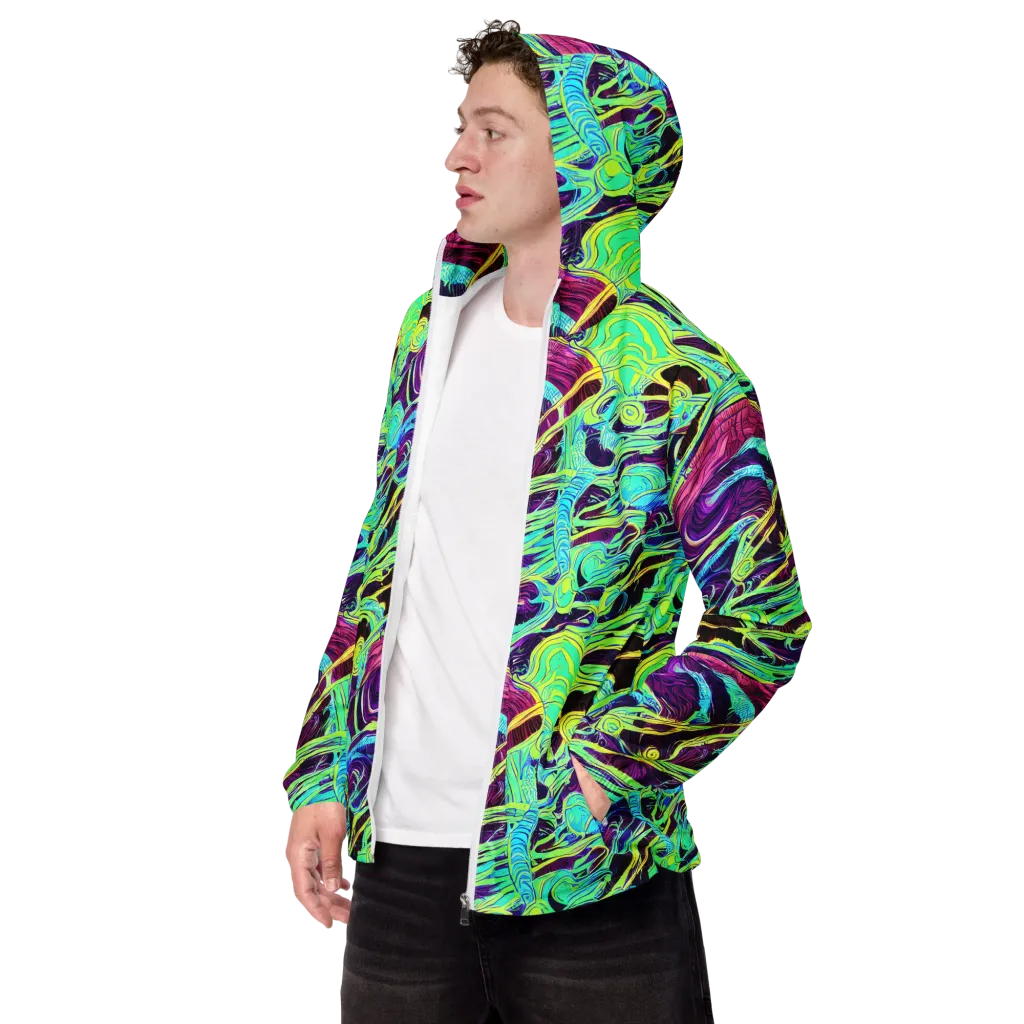 Biomorphic Beat on Men's Windbreaker — Left Front