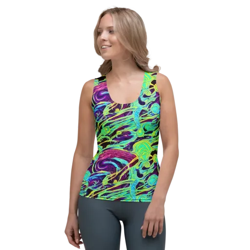 Biomorphic Beat on a Women's Tank Top