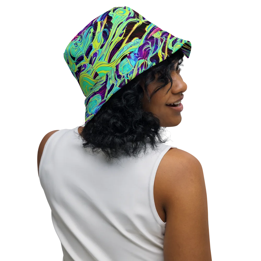 Biomorphic Beat on Reversible Bucket Hat — Right Outside