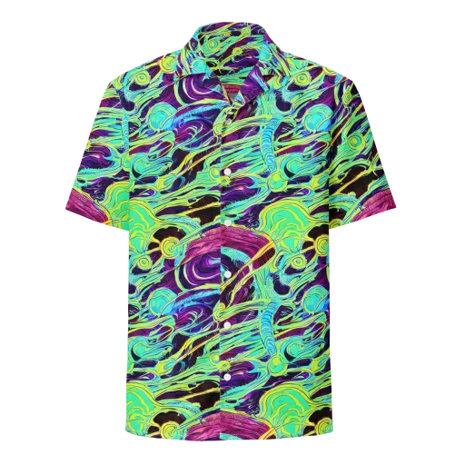 Biomorphic Beat on a Button Shirt