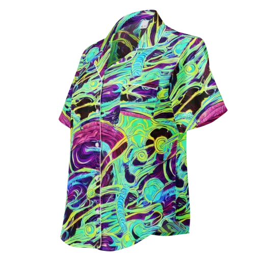 Biomorphic Beat on a Women's Short Sleeve Pajama Top