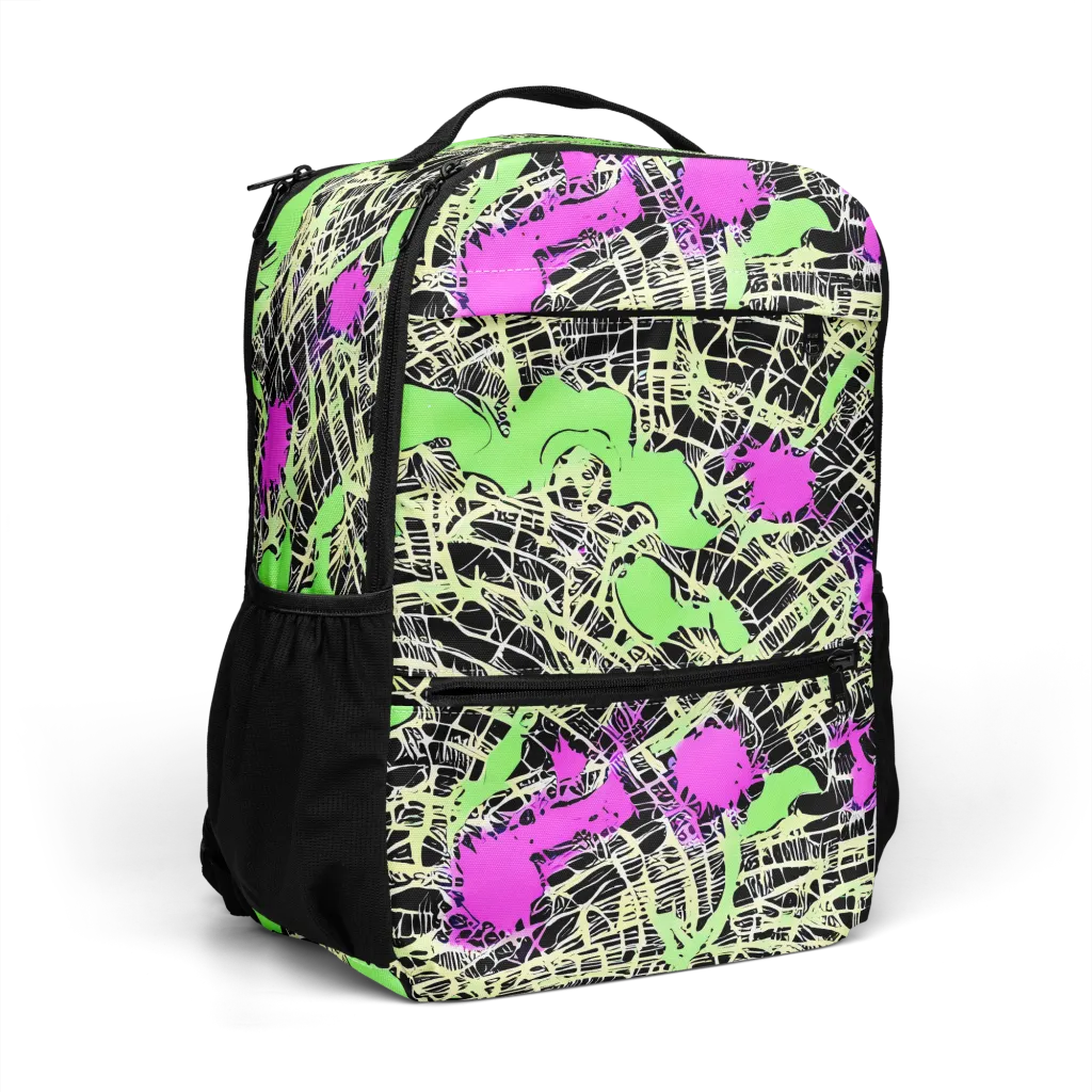 Neon Jungle Riot on Utility Backpack — Right Front