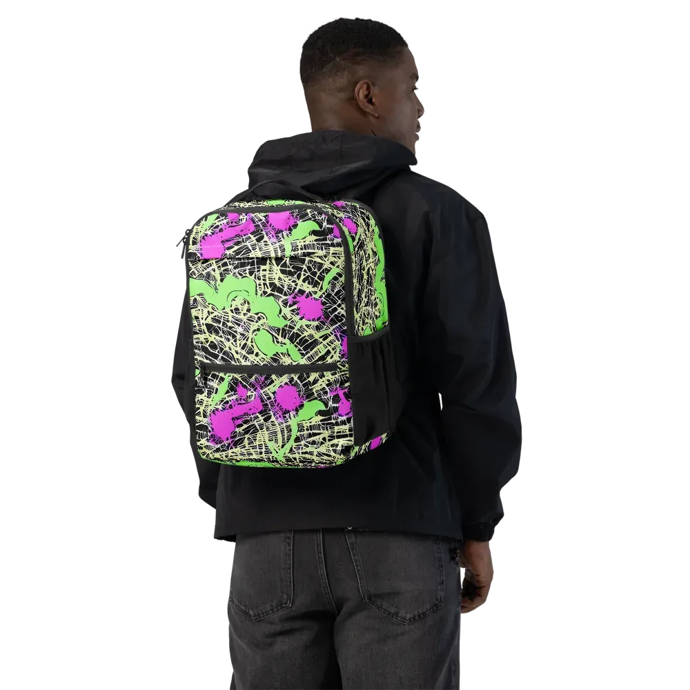 Neon Jungle Riot on Utility Backpack — Back