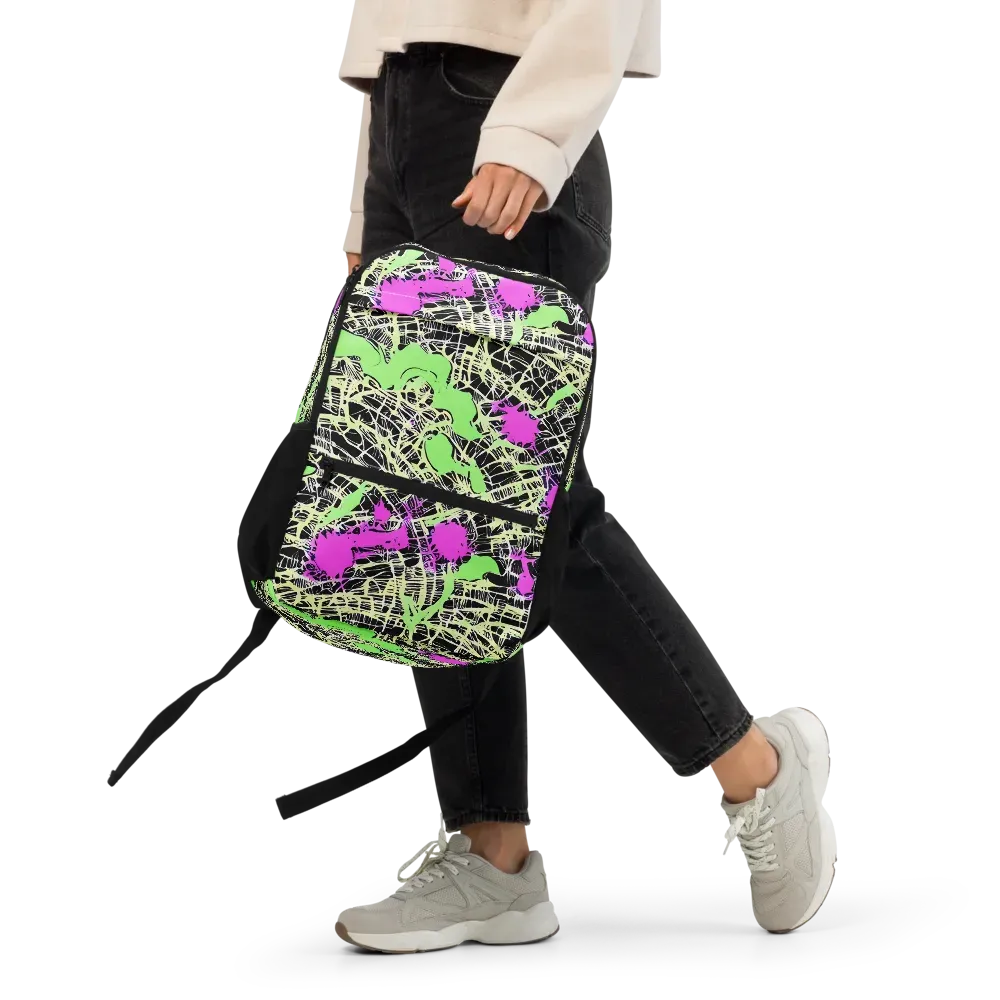 Neon Jungle Riot on Utility Backpack — Front