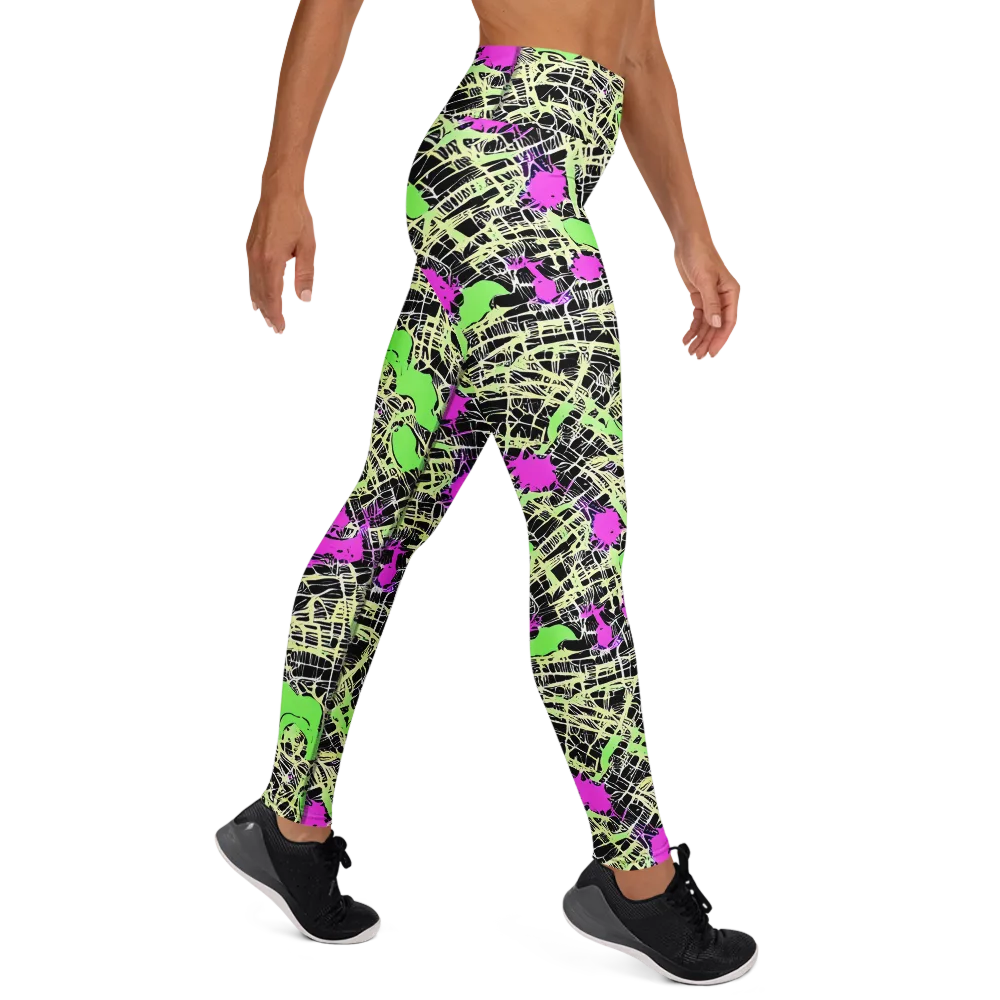 Neon Jungle Riot on Yoga Leggings — Right