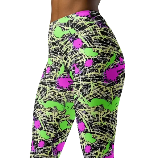 Neon Jungle Riot on a Yoga Leggings