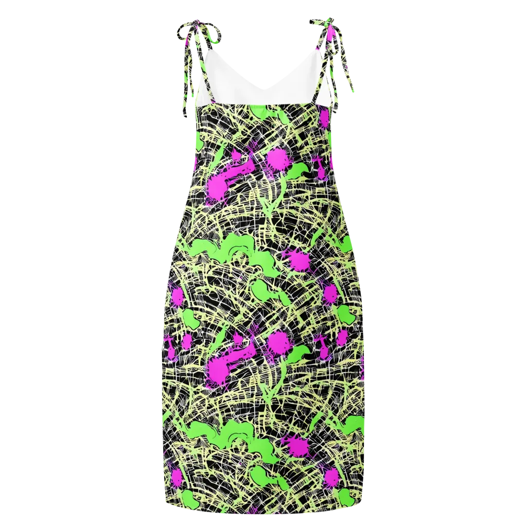 Neon Jungle Riot on Slip Dress — Back