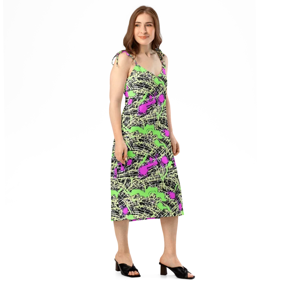 Neon Jungle Riot on Slip Dress — Right Front