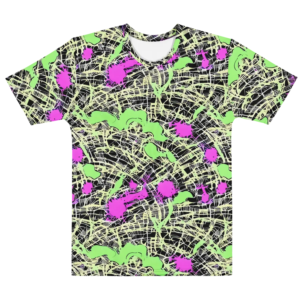 Neon Jungle Riot on Men's Cotton Crew Neck T-Shirt — Front