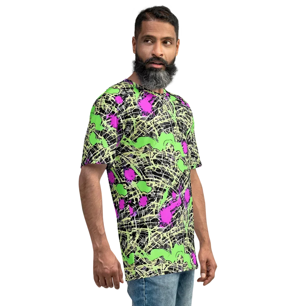 Neon Jungle Riot on Men's Crew Neck T-Shirt — Right
