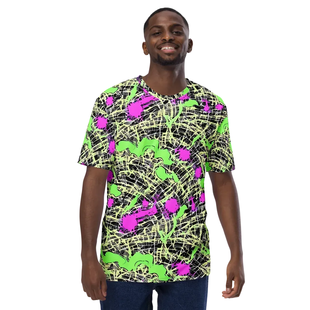 Neon Jungle Riot on Men's Crew Neck T-Shirt — Front