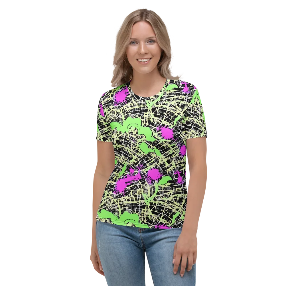 Neon Jungle Riot on Women's Crew Neck T-Shirt — Front