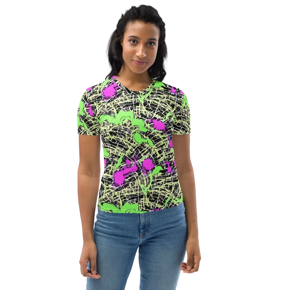 Neon Jungle Riot on Women's Crew Neck T-Shirt — Front